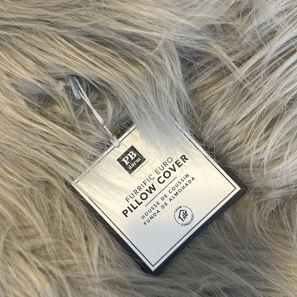 Pottery Barn Dorm Furrific Mongolian Pillow Cover Sham 26”